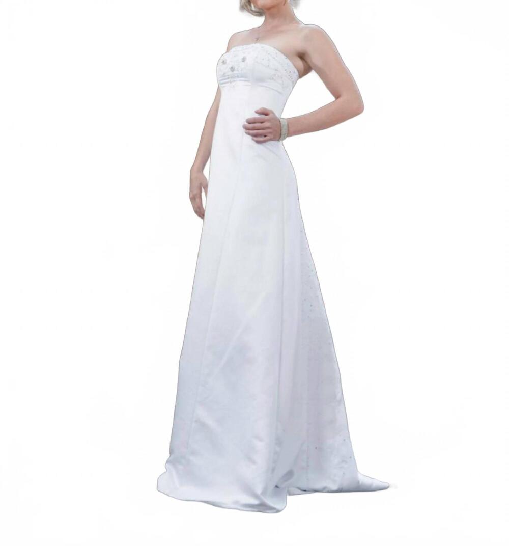 NEW LAST DRESS corseted contrast gown in ivory